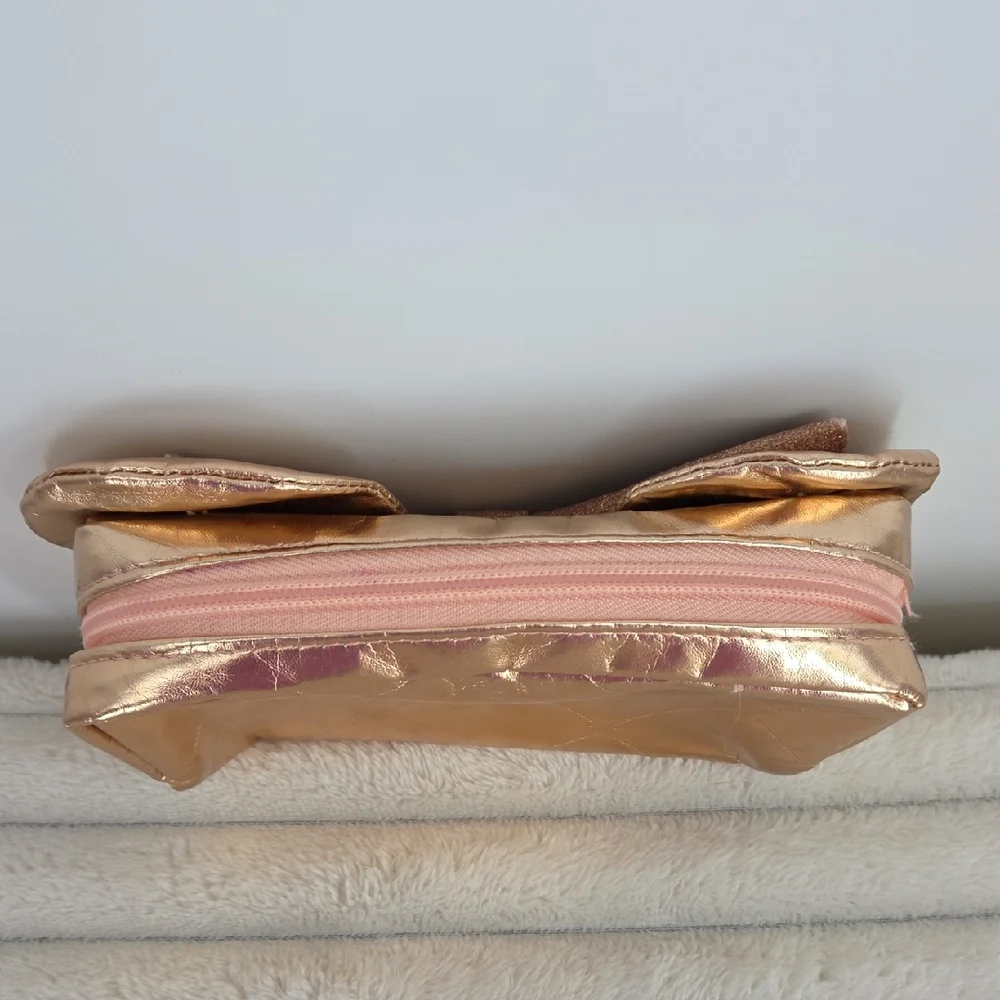 Disney Metallic Gold Mouse Ear Pouch with Glitter Bow